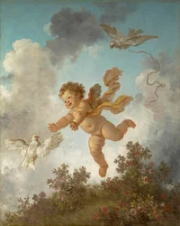 Fragonard - O Progresso do Amor O Amor Perseguindo uma Pomba, 1790-91