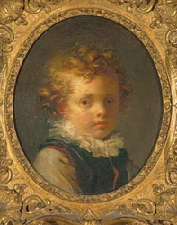 Cabeça de menino (Alexandre-Evariste &39;Fanfan&39; Fragonard), c.1785 (óleo no cartão)