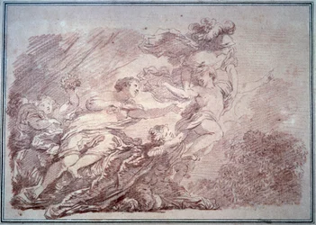 Minerva rasga um jovem príncipe do Volupte Sanguine de Jean Honore Fragonard (1732-1806) 1774 Besancon, Musee des Beaux Arts
