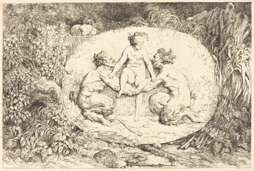 Ninfa Apoiada por Dois Sátiros