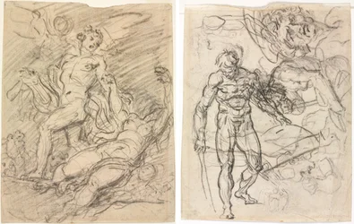 Orfeu e Eurídice (reto); Estudos de Figuras (verso)
