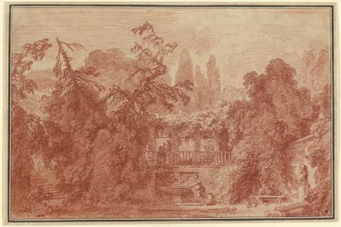 Terraço e jardim de uma villa italiana