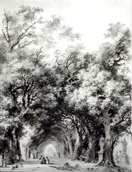 O beco sombrio, c.1773-74 (lavagem sépia no papel)