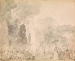 Vista de um parque, final da década de 1770.