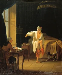 Voltaire levantando-se em Ferney, ca 1772.