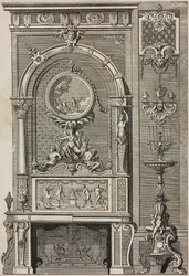Lareira, de Jean Berain (1640-1711), gravura de Scotin Aine de L