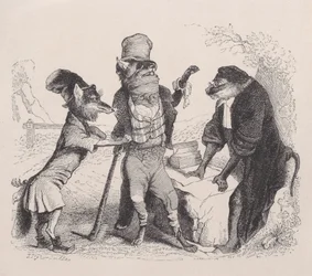 O Lobo implorando contra a Raposa, na frente do Macaco, c. 1838.