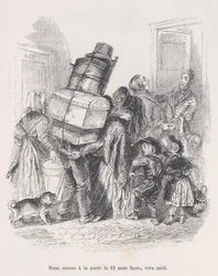 Estaremos à sua porta ao meio-dia sem falta. das Pequenas Misérias da Vida Humana, 1843.