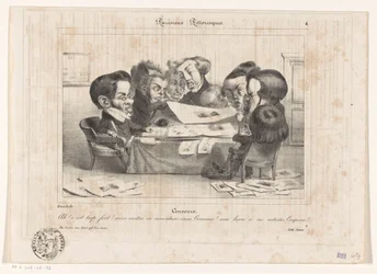 Caricatura de censores franceses Censores (título no objeto) Parisiens Picturesques (título da série no objeto)