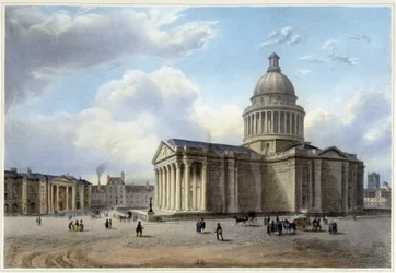 Le Pantheon - em "Promenade dans Paris et ses environs", desenhado por Jacottet e Benoist, c. 1840