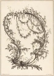 Ornamento com um suporte e um corrimão.