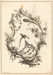 Ornamento com um pavão, segundo Jean Baptiste Pillement