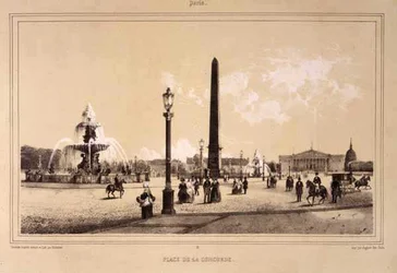Place de la Concorde, Paris, gravada por Auguste Bry (gravura)