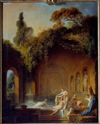 O banho das ninfas Pintura de Jean Jacques Francois Barbier l