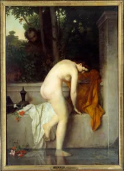 A casta Suzanne diz que a Suzanne está no banho. Pintura de Jean Jacques Henner (1829-1905)