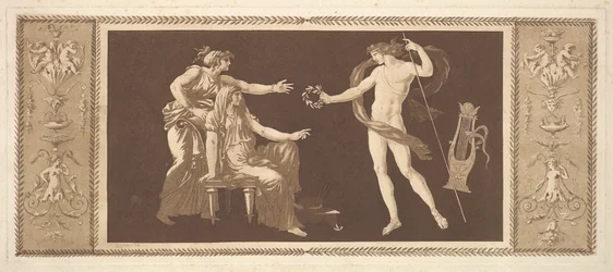 Apolo coroando as artes Apolo coroando as artes, de Recueil de Different Compositions..., 1784.
