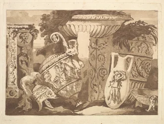 Composição com os Fragmentos Antigos e um Vaso Inclinado, do Recueil de Compositions..., 1782-84.