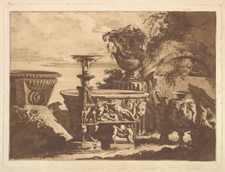 Composição com o Vaso Medici, de Recueil de Compositions par Lagrenée Le Jeune Coll..., 1782.