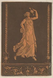 Jovem drapeada, andando da esquerda para a direita, carregando um vaso de metal Jovem drapeada..., ca. 1784.