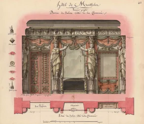 Montholon Hotel. Projeto de salão de beleza, 1786.