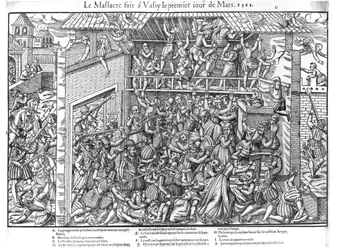 O Massacre da População Protestante pelas Tropas do Duque de Guise em Wassy-sur-Blaise, 1º de março de 1562, gravado por Jacques Tortorel (1568-92)