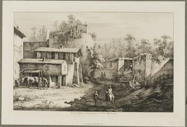 Paisagem com cavaleiro e ferreiro
