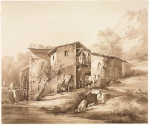 Paisagem com Watermill, c, 1790.