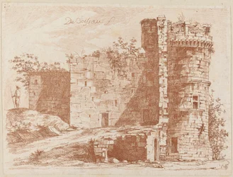 Ruínas de um antigo castelo em Saint-Chamond, Loire