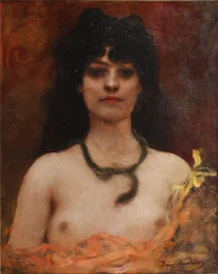 Benjamin Constant - Retrato orientalista de uma mulher nua, comprimento do busto