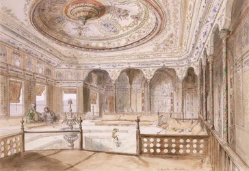 Um interior de um palácio em Uyne,