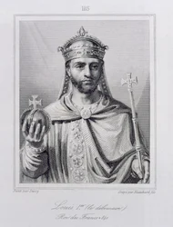 Luís I, o "Piedoso" (778-840) Sacro Imperador Romano, gravado por Blanchard