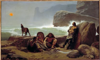 Guardas de probabilidades gaulesas. Pintura de Jean Jules Antoine Lecomte Du Nouy (1842-1923)