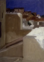 Vista do casbah (kasbah) do meu terraço por Lecomte du Nouy (1842-1923), Tânger