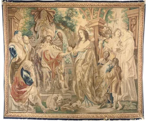 Tapeçaria de Bruxelas de um conjunto de seis, c.1650 (lã e seda)