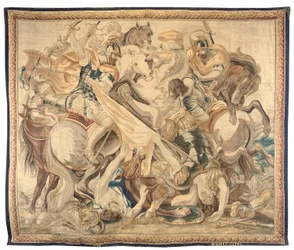 Tapeçaria de Bruxelas de um conjunto de seis, c.1650 (lã e seda)