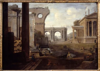 Ruínas antigas. Pintura de Jean Lemaire (1598 - 1659)