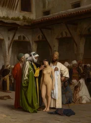 O mercado de escravos. Cerca de 1867