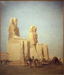 O colosso de Tebas, Memnon e Sesostris. Estudar. Pintura de Jean Leon Gerome (1824-1904), Oil On Canvas
