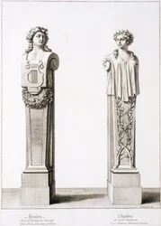 Bustos de Apolo e Daphne por Louis Lerambert em Versalhes, 1674