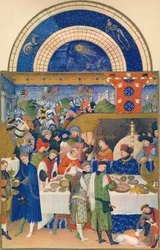 Janeiro - o Duc de Berry à mesa, século XV, 1939.