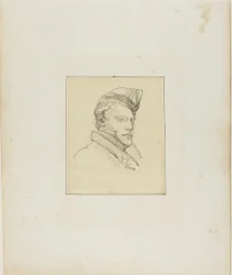 Retrato de um jovem com um boné militar