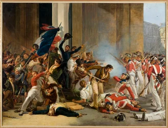 Francês: tomada do Louvre, 29 de julho de 1830; massacre dos guardas suíços