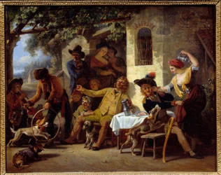 Vítimas em frente a uma pousada Pintura de Jean Louis Demarne (1744-1829) 1823 Grenoble, Musee des Beaux Arts