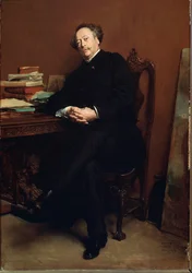 Retrato de Alexandre Dumas Jr. (1824-1895) em 1877 Pintura de Jean Louis Ernest Meissonier (1815-1891). Musee des Chateaux de Versailles