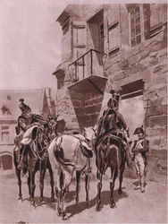Receber ordens, ilustração deCassells Romance of Famous Lives, c.1940
