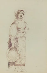 Mulher com Pandeiro (verso)