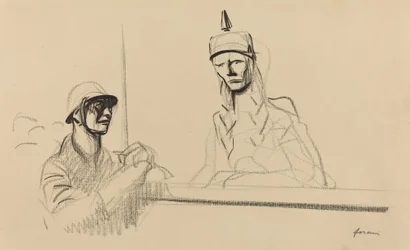 Soldado francês que se dirige a Germania, c. 19141919.