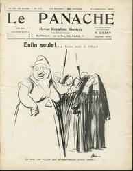 Ilustração de Jean-Louis Forain (1852-1931) para a capa do Le Panache, ilustração da revista Royalist, nº 20
