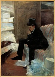The Widower Painting de Jean Louis Forain (1852-1931) Século XIX, óleo sobre tela, Dim. 1,41x1 m Paris, Musee d