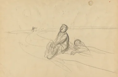 Duas figuras em uma estrada (verso)